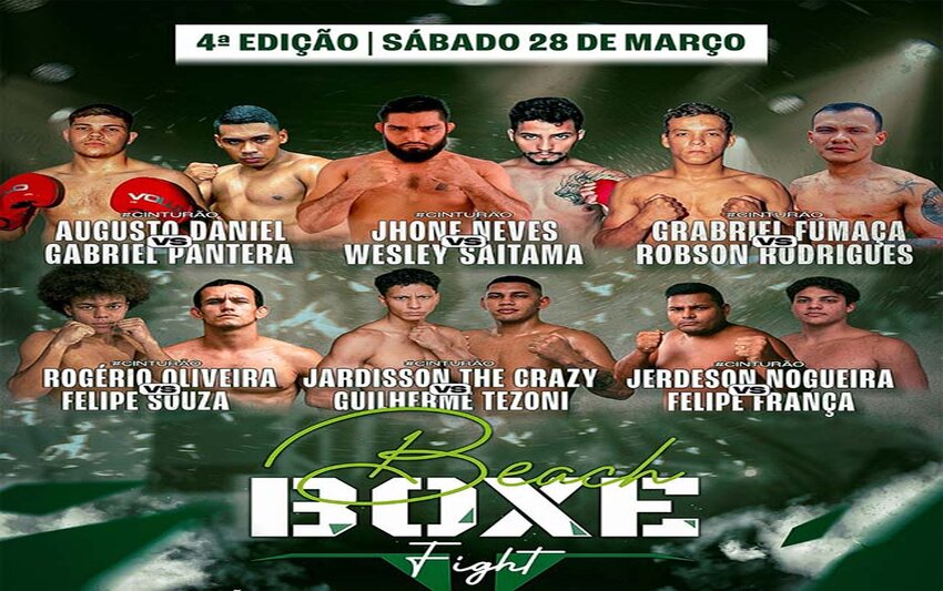 Beach Boxing Fight chega à 4ª edição em Ji-Paraná com disputas de cinturão e desafio internacional Cuba vs Venezuela