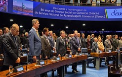 Sessão solene no Senado celebra 80 anos de Sesc e Senac com presença da Fecomércio Rondônia