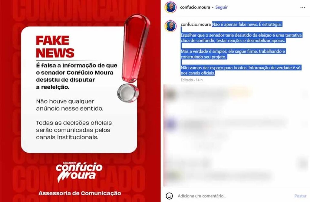 Confúcio Moura se apequena, admite a verdade nos bastidores, nega em público e usa redes sociais para se vitimizar - Gente de Opinião