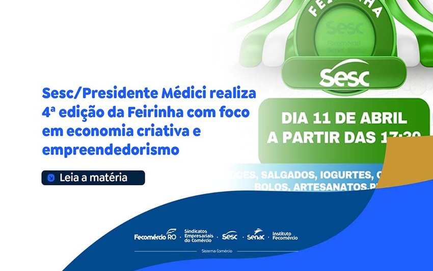 Sesc realiza 4ª edição da Feirinha com foco em economia criativa e empreendedorismo