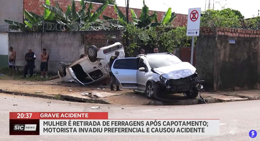 Mulher fica presa às ferragens após capotamento na capital - Gente de Opinião