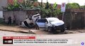 Mulher fica presa às ferragens após capotamento na capital