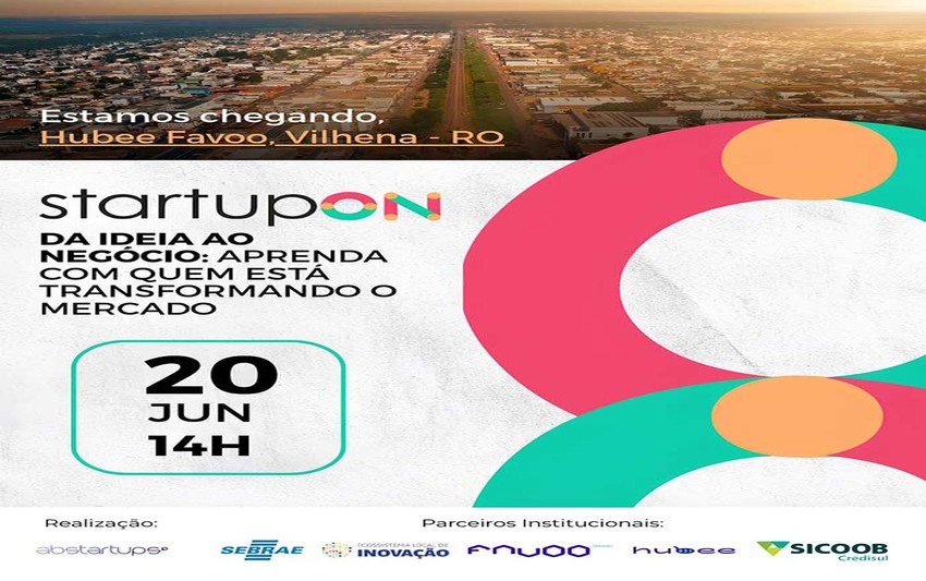 StartupON abre inscrições para edição em Vilhena e promete conectar empreendedores e o ecossistema de inovação