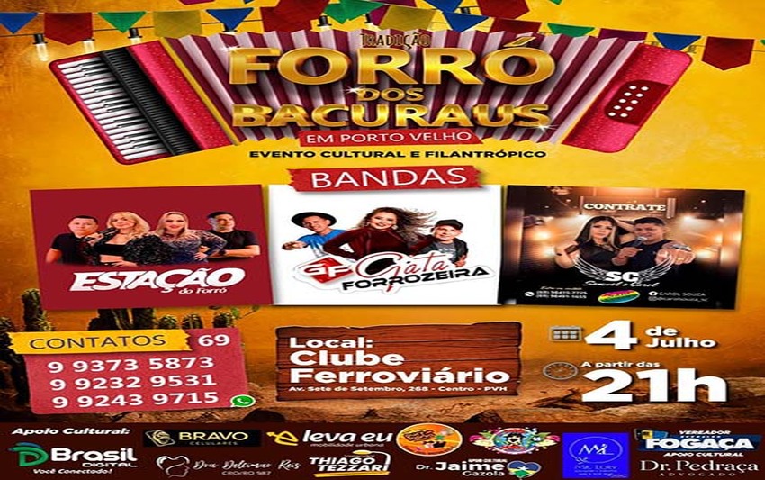 Tradicional "Forró dos Bacuraus" confirma nova edição em Porto Velho como o maior evento do gênero na região
