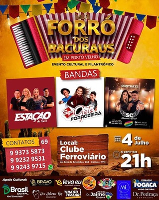 Tradicional "Forró dos Bacuraus" confirma nova edição em Porto Velho como o maior evento do gênero na região