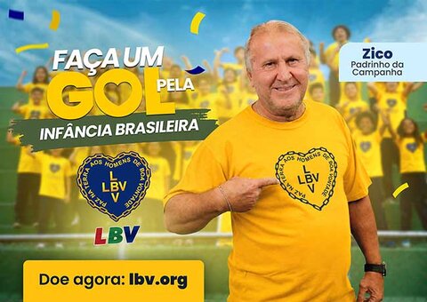 Zico entra em campo com a LBV em campanha pela infância brasileira