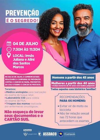 ASSDACO chega a Chupinguaia no sábado (04) para mais uma Campanha de prevenção ao câncer - Gente de Opinião